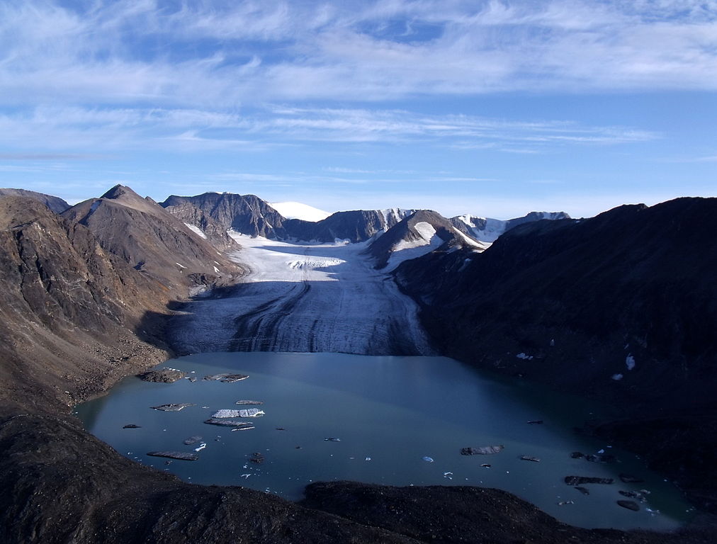 Glacier, Glacial Lake, and Terminal Moraine